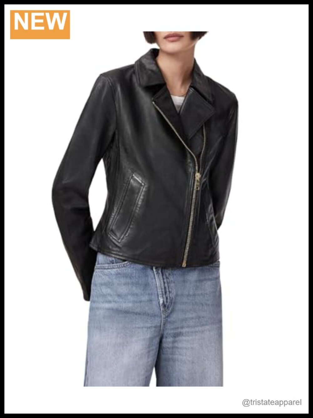 100% Leather Moto Jacket Slim Fit Biker
